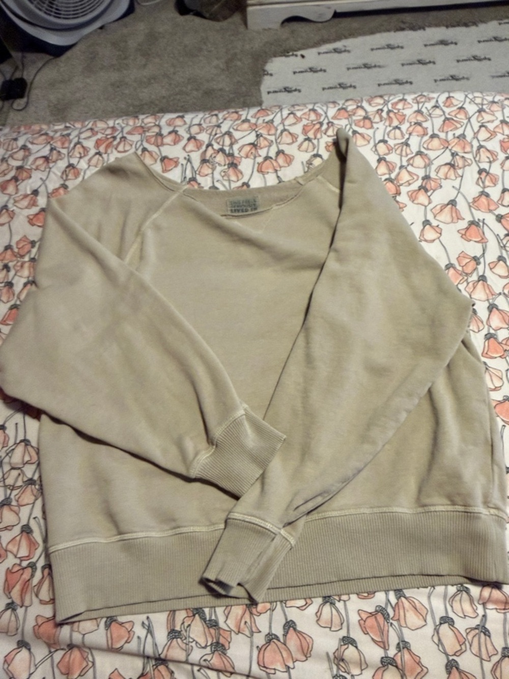American Eagle Outfitters Off-the-Shoulder Sweater in Beige